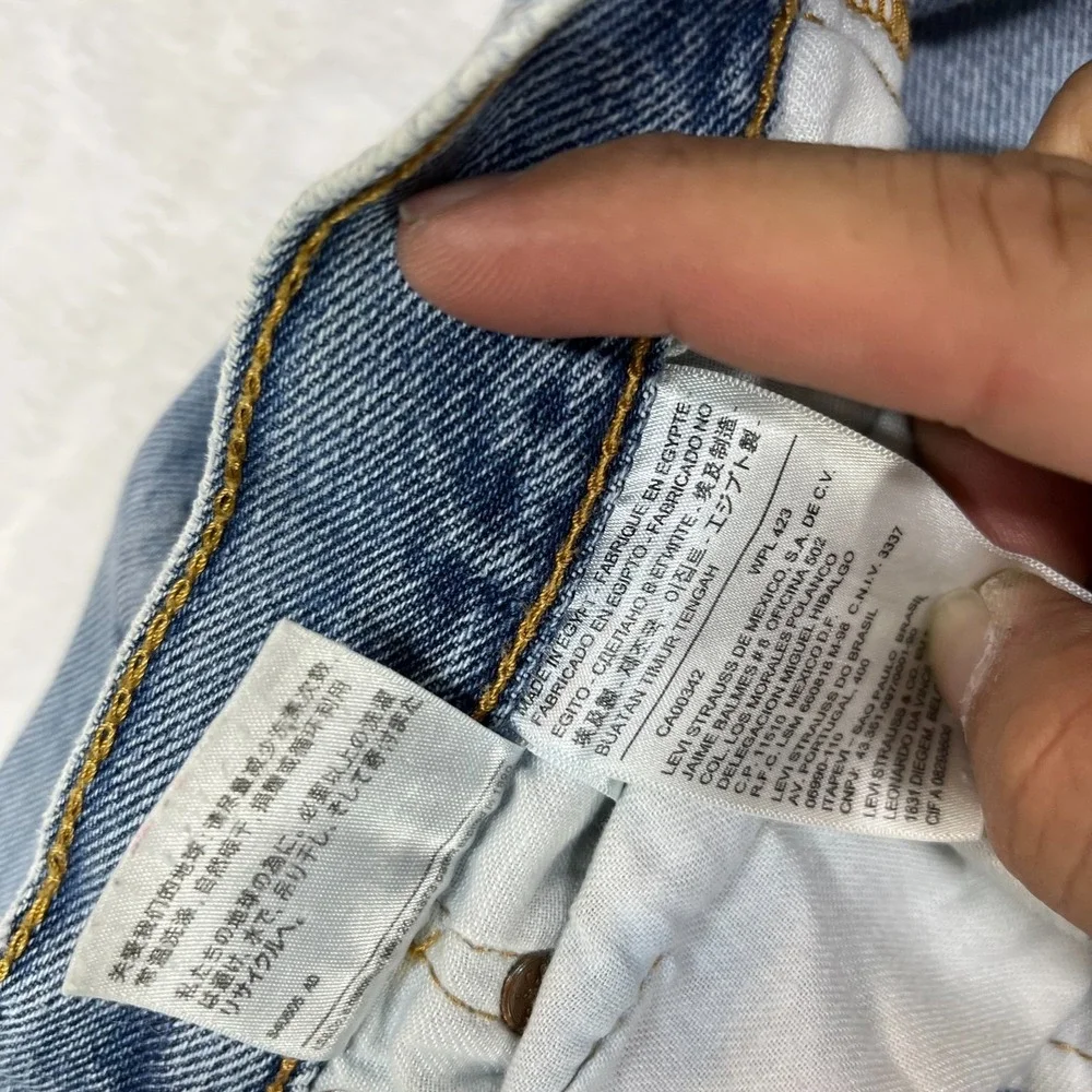 Levi's 501 Taper Jeans Blue Denim Mid Rise Classic Button Fly 34X30 -‎ Flaws